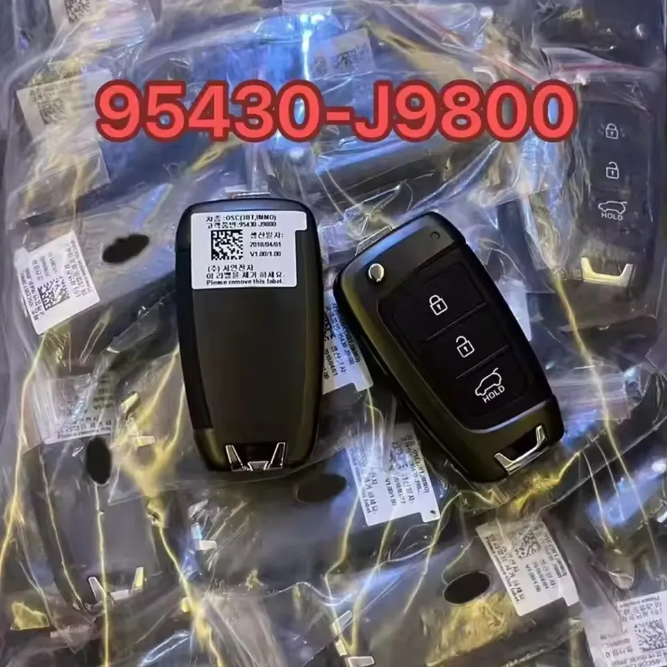 KEYECU 3 Buttons 433MHz 4D60 Chip for Hyundai Kona 2017-2022 Auto OEM Flip Remote Key Fob P/N: 95430-J9800 FCC ID: OKA-450T
