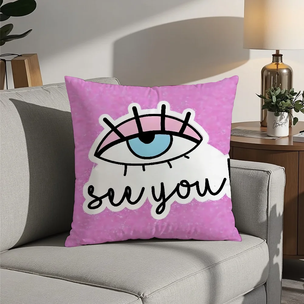 Hot E-EyeS C-Chiara Pink Pillow Case Plush Fabric Soft  Pillowcase Double Sided Print Cushion Cover Household Gifts