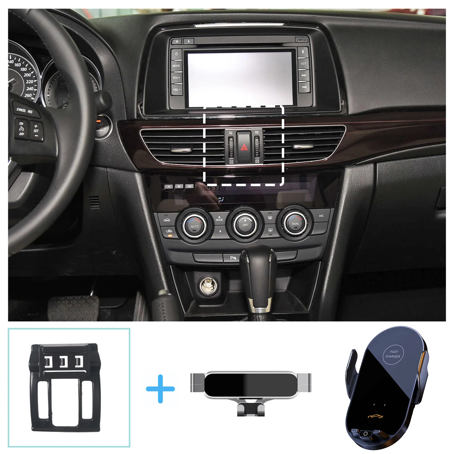 

For Mazda 6 Atenza 2014 2015 Car Phone Holder Wireless Charging Bracket Base Gravity Stand Phone Mount Accessories