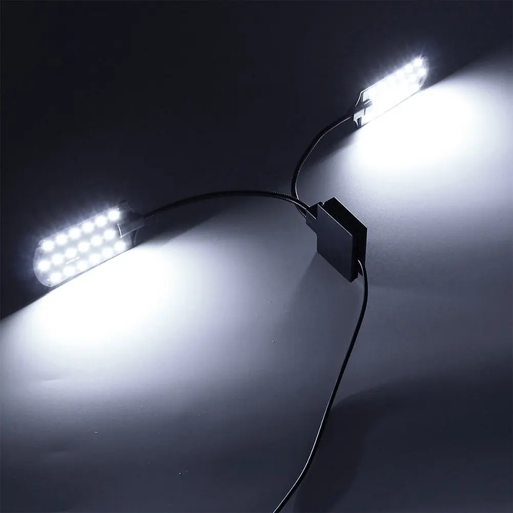 

1Pcs Aquarium LED Light Clip Type Double Heads Design for Fish Tank Aquatic Plants Safe Lighting Tool Easy Installation Eu Plug