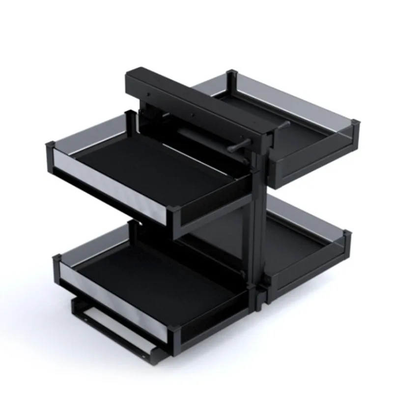 

Corner pull basket, kitchen cabinet, double-layer drawer storage, built-in full-open pull basket & left and right open little