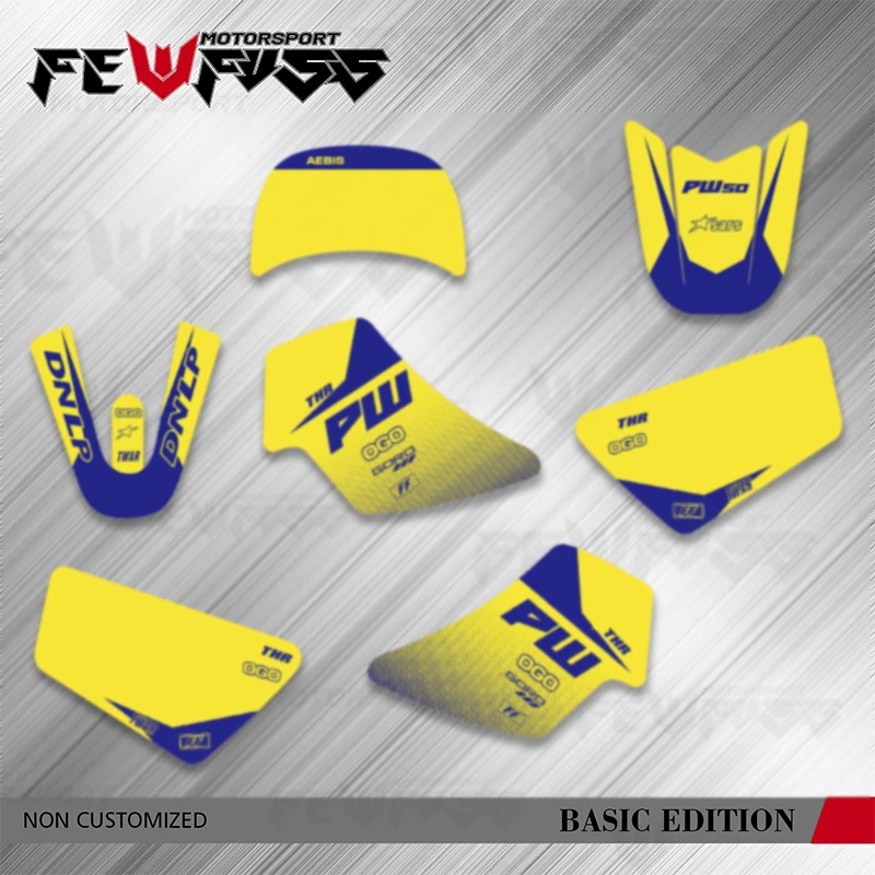 

Fewfuss For YAMAHA PW 50 PW50 Full Graphics Decals Stickers Motorcycle Background Custom Number Name