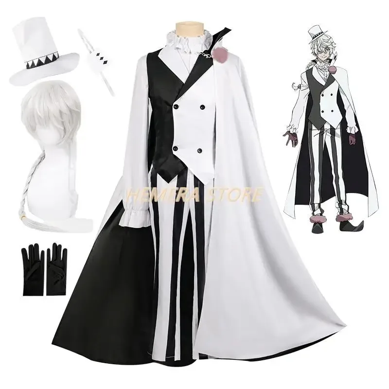 2025 yiyi Nikolai Gogol Cosplay Costume Wig Hat Overcoat Cloak Uniform Stray Anime Bungo Season 4 Decay of The Angel Men Out view 2