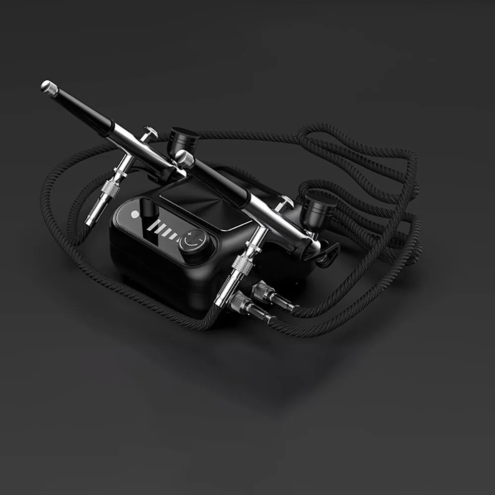 

Mini Airbrush Compressor Kit with Dual Guns (0.3mm & 0.5mm) - Portable Spray Gun for Tattoo, Model Painting, Furniture, Makeup