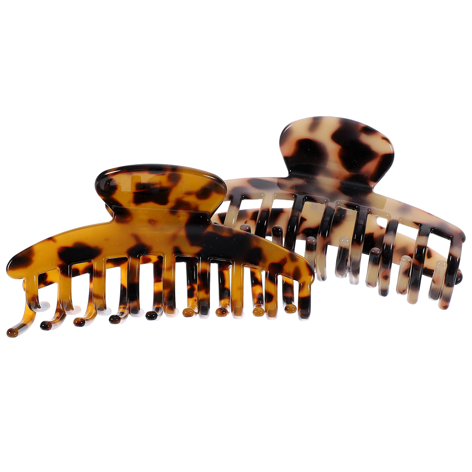 

2 Pcs Hair Pins Leopard Large Barrette Jaw Clip Women Claw Clamp Accessories Miss