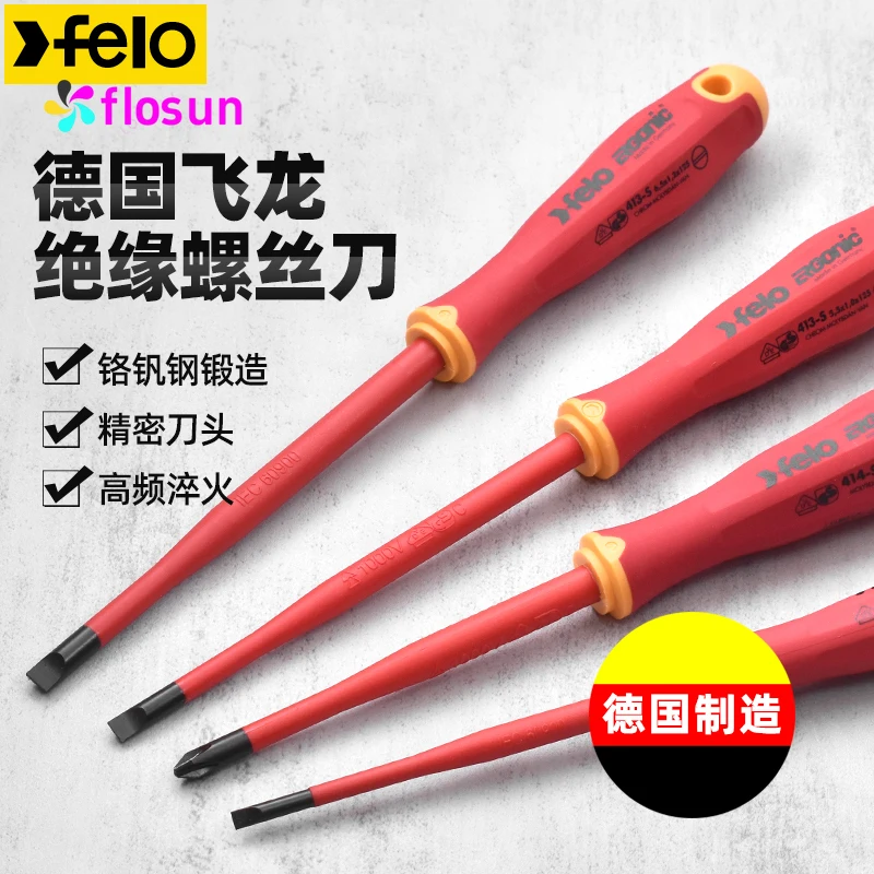 1 قطعة Felo Industrial 413-414-415 مفكات معزولة-أدوات فيليبس فلاتهيد عالية الجودة، تصميم مريح بدون جهد #3