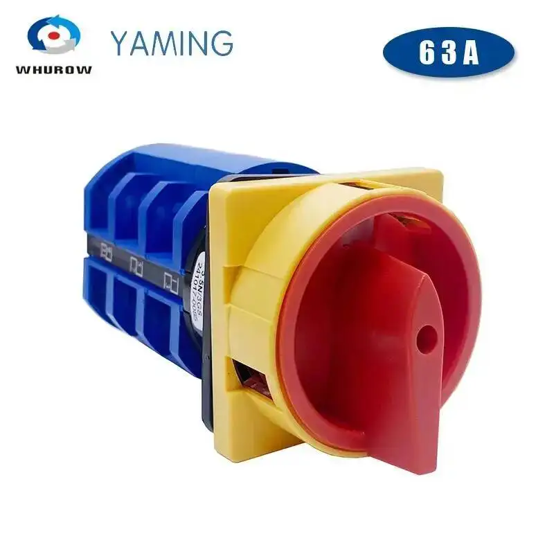 YMW26GS-63A 5.5N/3 Rotary Cam Switch Isolator Changeover Power Cut-off Knob Padlock Master Control Circuit OFF-ON LW28 LW26GS