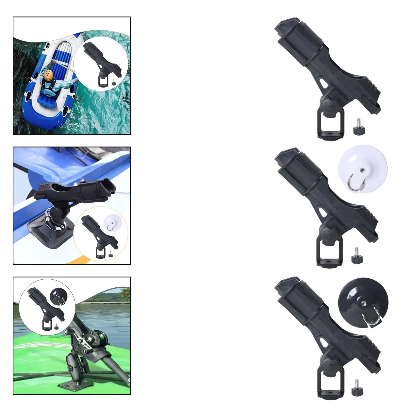 

Регулируемый на 360 градусов держатель для удочки для каяков и надувных лодок, крепление из АБС-пластика, надежная подставка