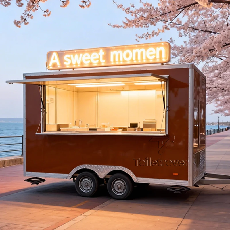 

American Standard Fully Equipped Food Truck for Sale Custom Concession Trailer Bubble Tea Coffee Vending Cart Food Trailer