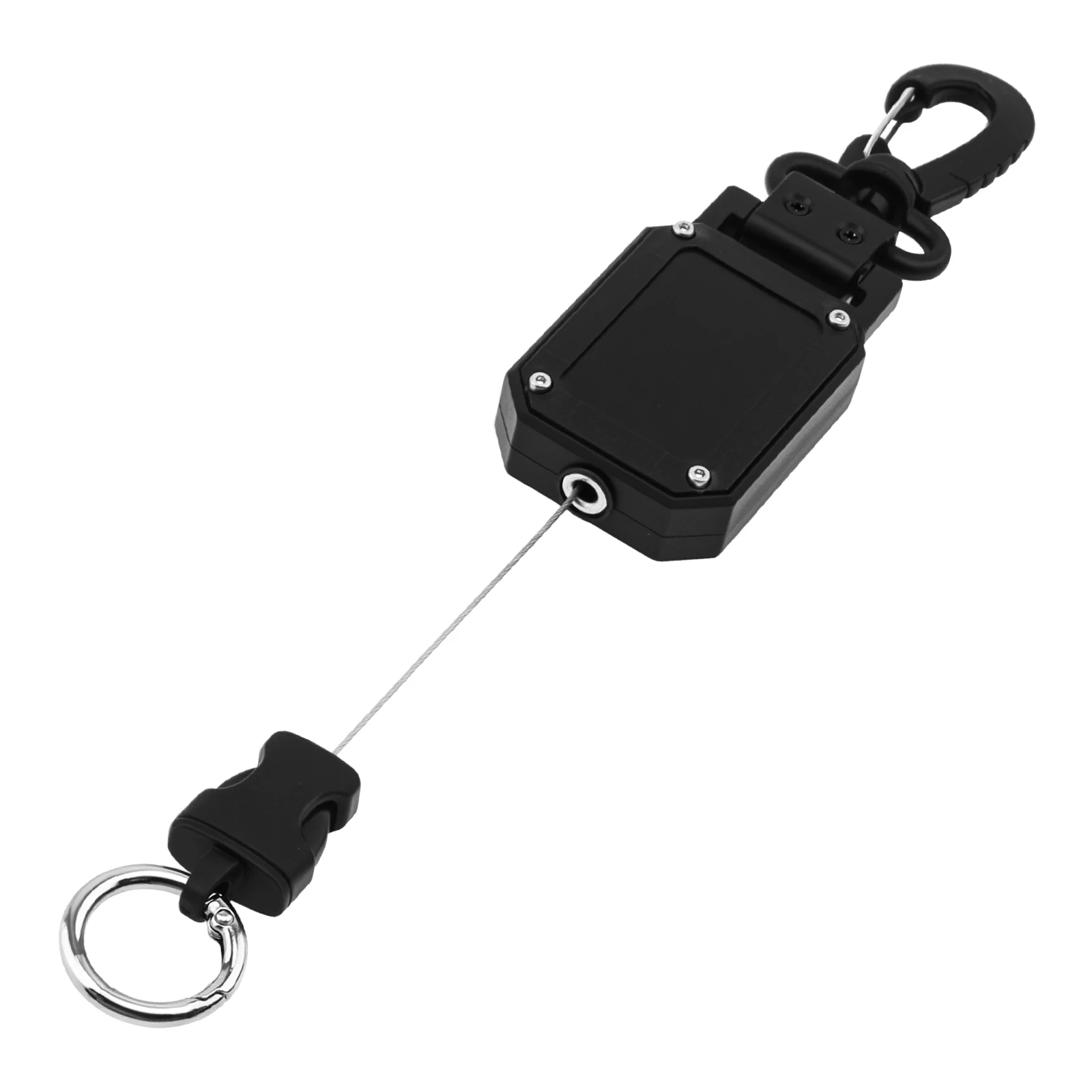 

32 inch Stainless Steel Cord Mic Holder Retractable for Truck Drivers, CB Radio Mount Radio Mic Clip Hanger Keeper Lanyard