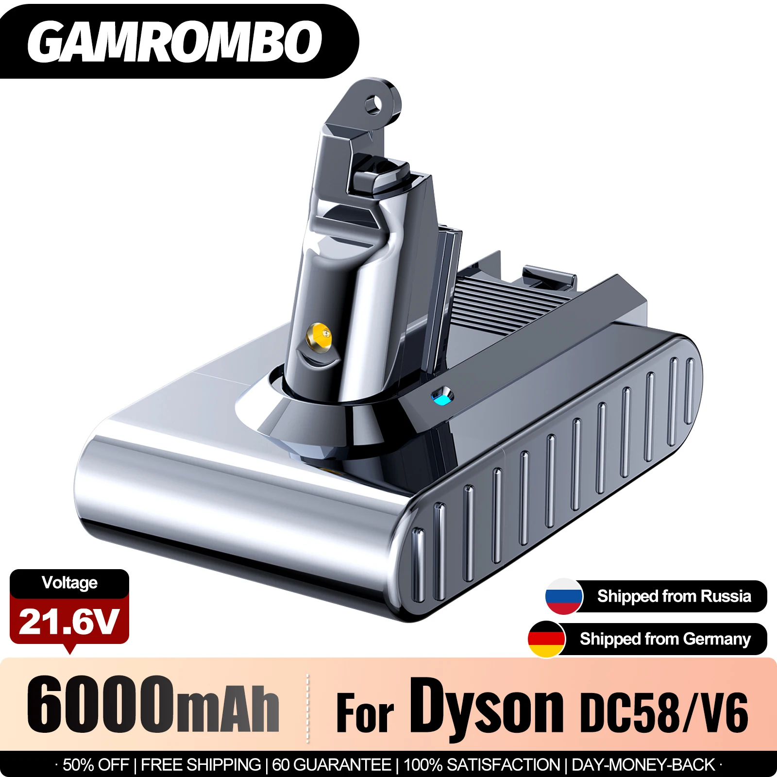 6000mAh For Dyson V6 21.6V batterie d'aspirateur batterie Li-ion Rechargeable For Dyson DC58 DC59 DC61 DC62 Batteries d'outils Powel