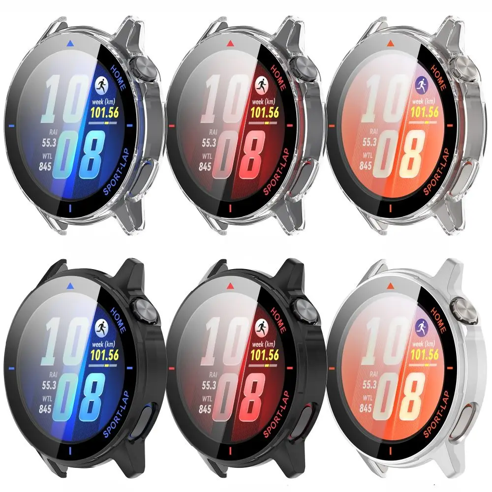 

PC+Tempered Protective Case Full Coverage Anti-Scratch Screen Protector Shockproof Cover Shell for Huawei Watch GT Runner 2