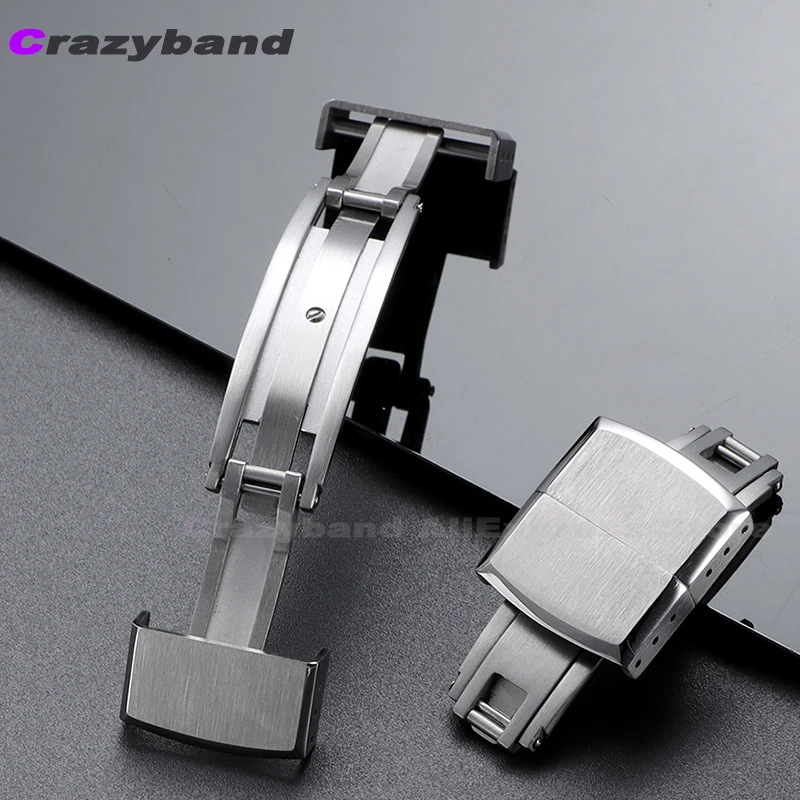 Fold Buckle Double Click Butterfly 16mm 18mm 20mm Release Flat-End Universal Strap Fashion Steel Brush Original Boxed New Buckle