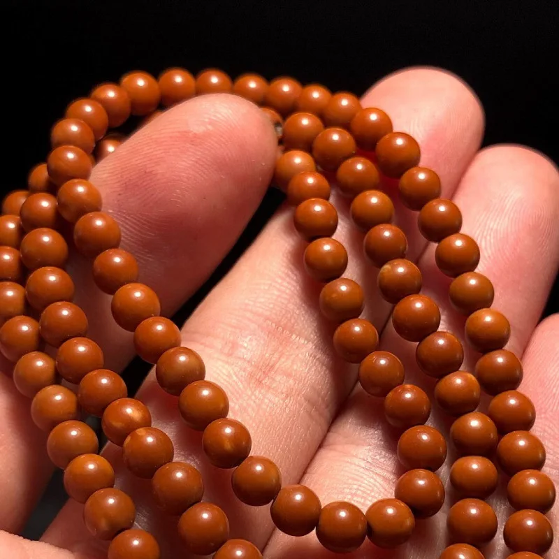 Olive Stone 108 Round Necklace Neck Hanging Hand Twisting Small Beads Carved Bracelet Accessories