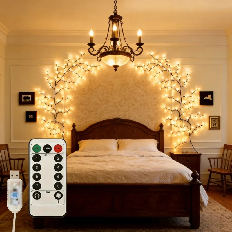 Flexible Willow Branch LED Lights, Bendable Tree Branch Lamp for Bedroom Living Room DIY Home Decoration