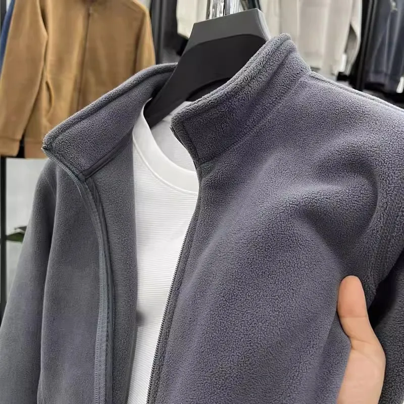 

Толстовка с воротником-стойкой Thiened, мужская повседневная теплая длинная све, осенне-зимняя молния, полиэстеровая внутренняя подкладка