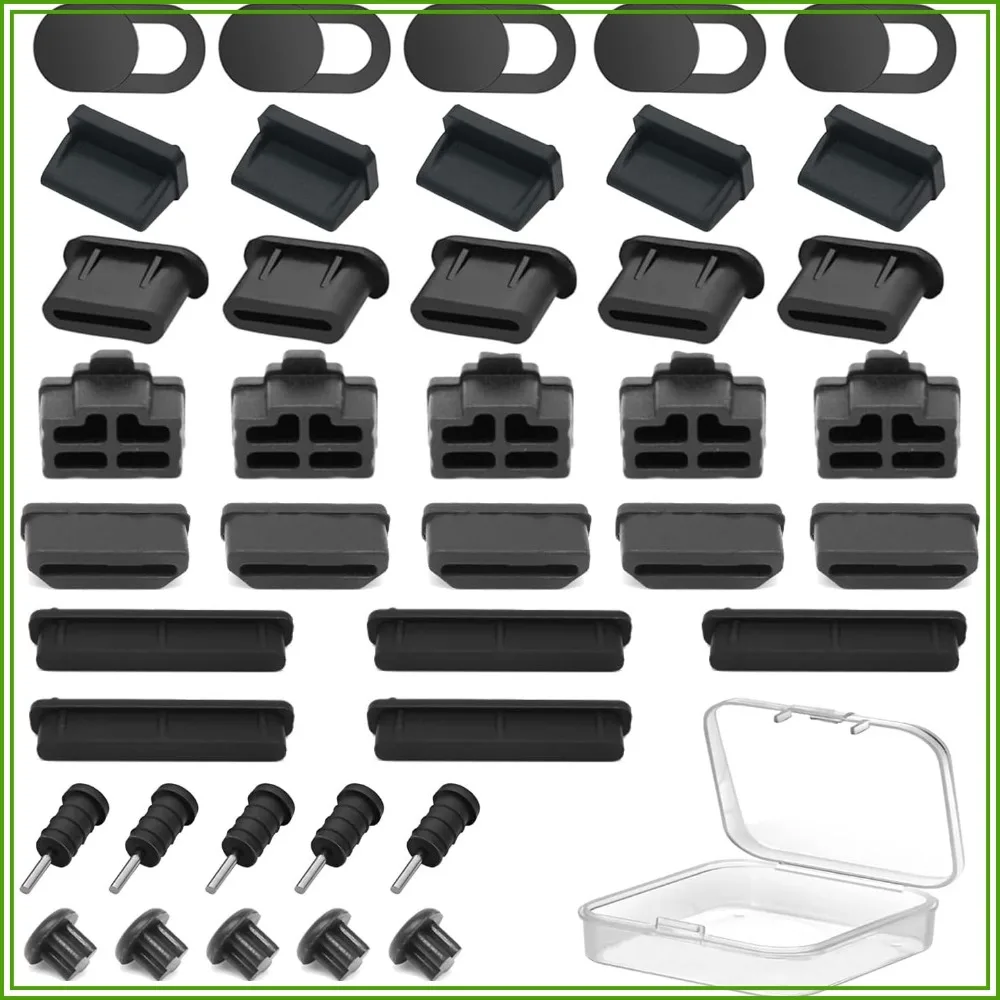 

40PCS USB Port Cover, Silicone Anti Dust Plugs for Computer, USB, USB C, RJ45, HDMI, SD, Headphone, Audio Ports (8 Types)