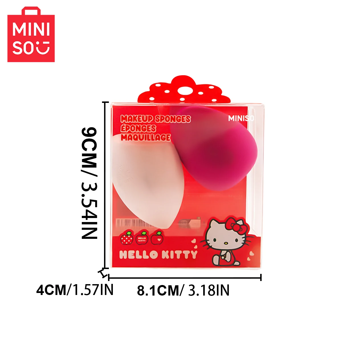 MINISO HelloKitty Apple Season Collection Makeup Egg 2-pack spons poederdons droog nat combinatie