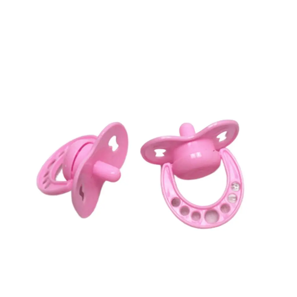 Photo Props Pretend Play Doll Pacifier Games Toys DIY Decoration Miniature Pacifier Plastic Pink Pacifier Doll Accessories