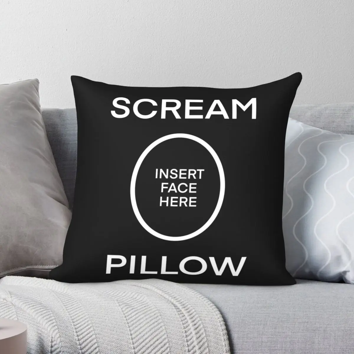 SCREAM PILLOW Square Pillowcase Polyester Linen Velvet Creative Zip Decor Pillow Case Room Cushion Cover 18