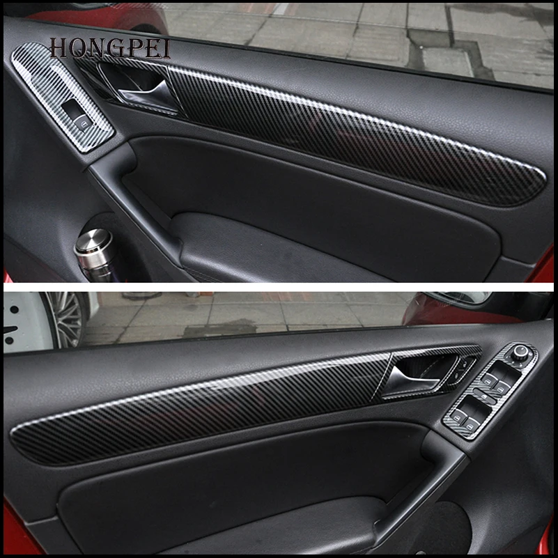 Car Styling For Volkswagen VW Golf 6 2009-2012 MK6 Door Window Lift Control Handle Panel Cover Moulding Trim Auto Accessories