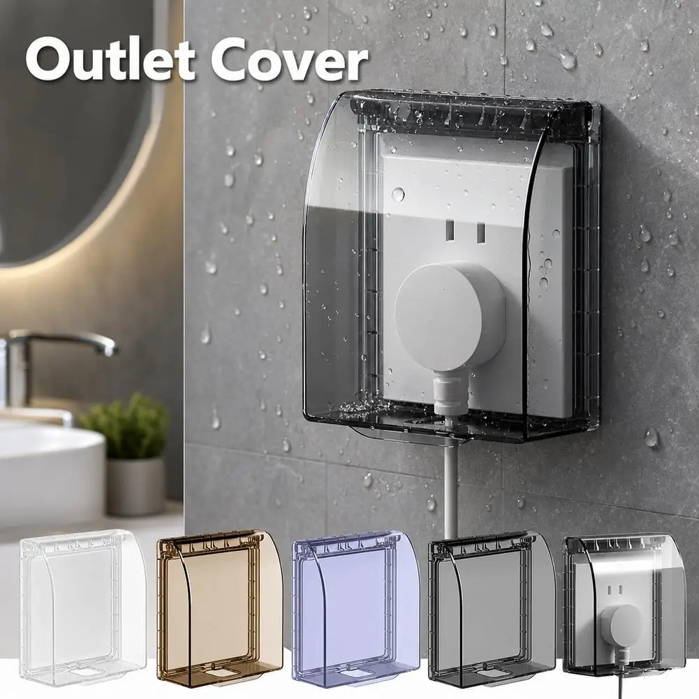 86 Type Switch Protective Cover Power Outlet Supplies Waterproof Electric Plug Cover Home Self-Adhesive Power Outlet Protector