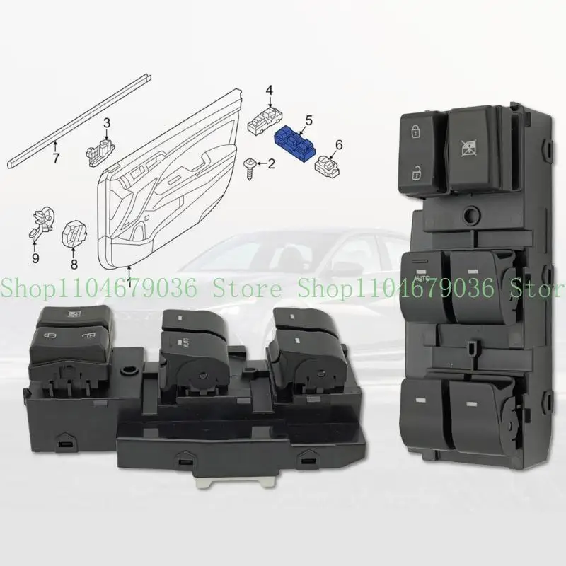 

652F High Strength Car Front Left Driver Window Glass Lift Elevator Button Glass Raising Switch for 93570-F20004X 93570-F2000