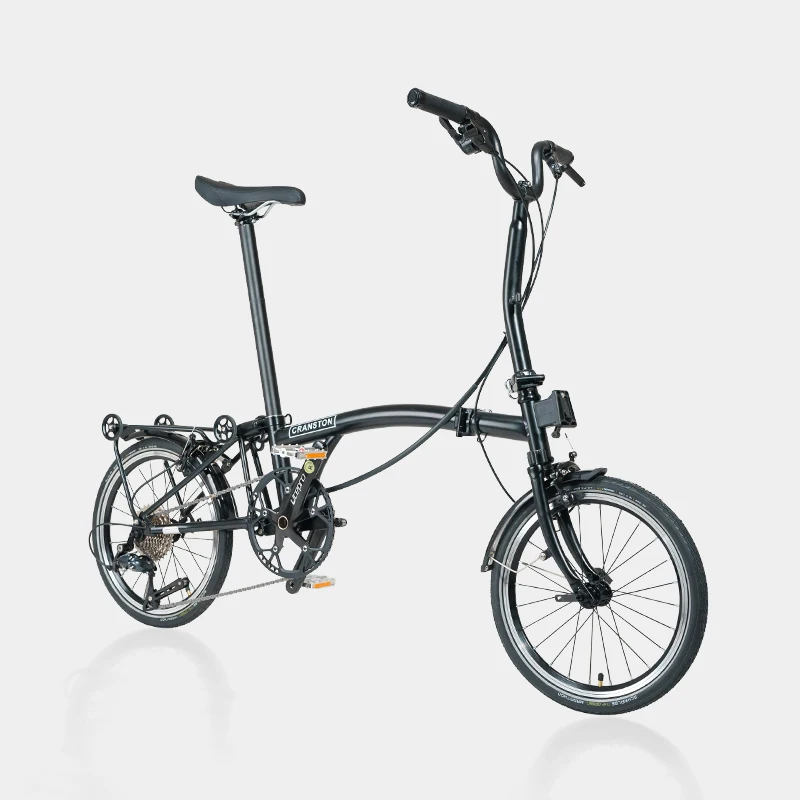 CRANSTON-Folding Bike with C Brake, 9Speed, Straight M Handlebar, Chrome-Molybdenum Steel Frame, Portable Lightweight Bike, 16In