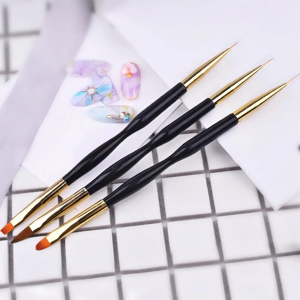 Гель с двойной головкой для рисования цветов, круглая акриловая ручка-кисть для дизайна ногтей «сделай сам»