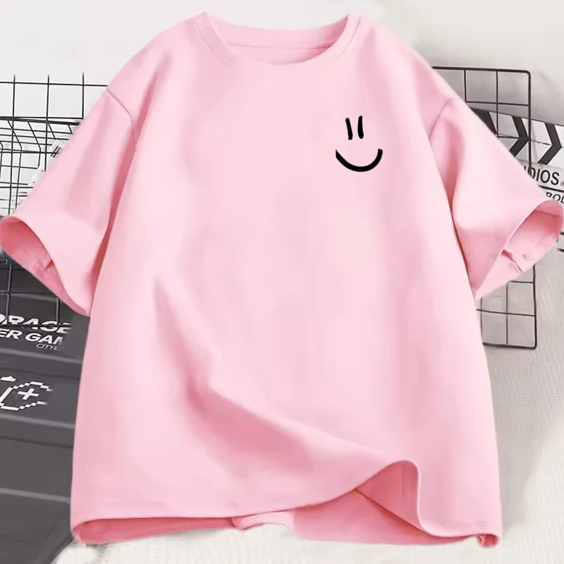 

Minimalist Smile Face Graphic Print Men Woman Hip Hop T-Shirt Summer Breathable Street Shirt Funny Smile Pattern Unisex Tee Tops