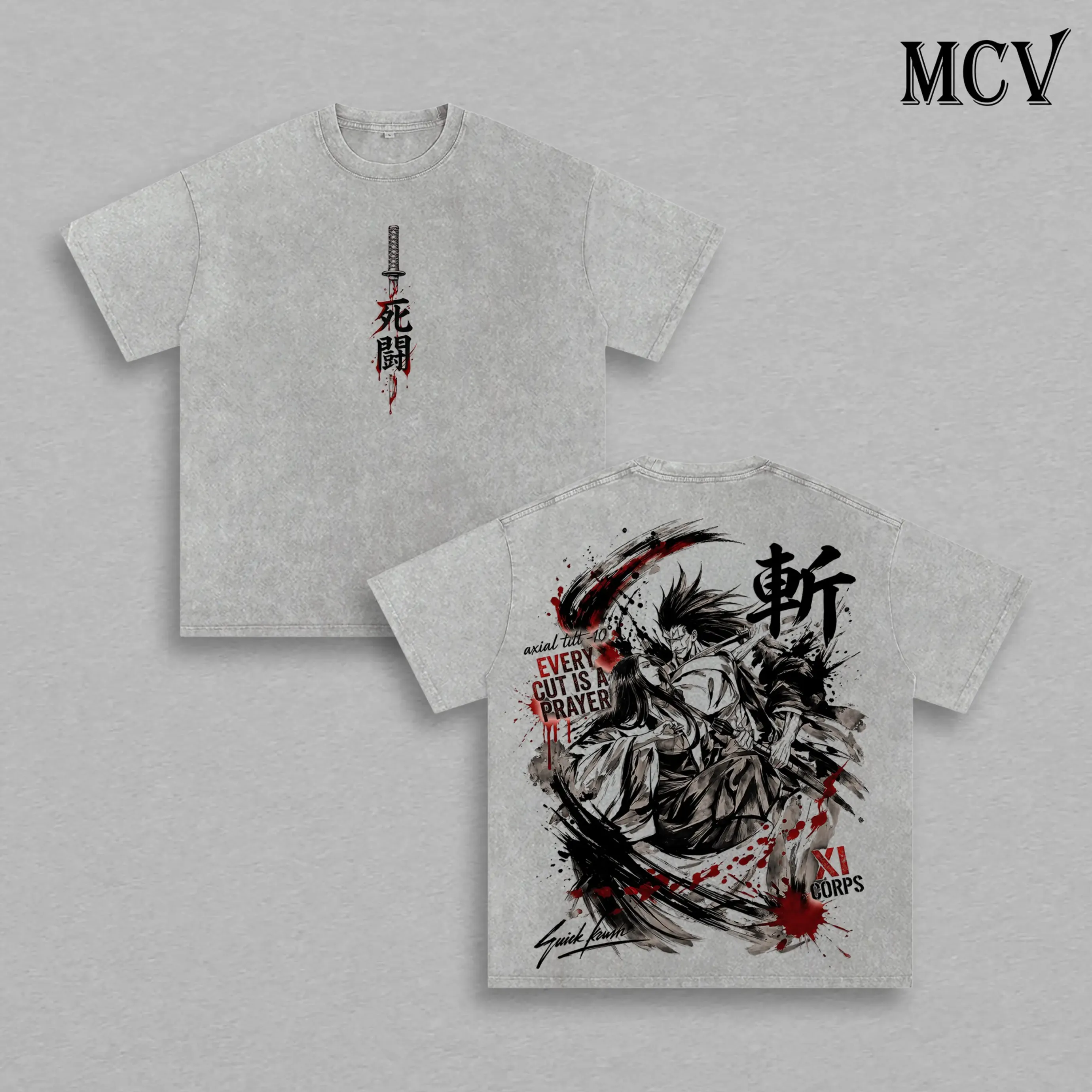 Zaraki Kenpachi BLEACH T-shirt Manga Graphic Vintage Washed T Shirt Men Clothing Summer Harajuku Oversized Cotton Tees Clothes