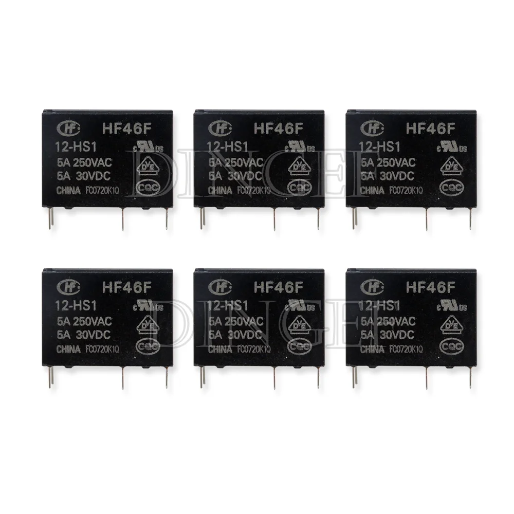 1PCS/LOT 5V 12V 24V DC 30VDC Power Relays HF46F-005-HS1 HF46F-012-HS1 HF46F-024-HS1 5-HS1 12-HS1 24-HS1 5A 250VAC 4PIN