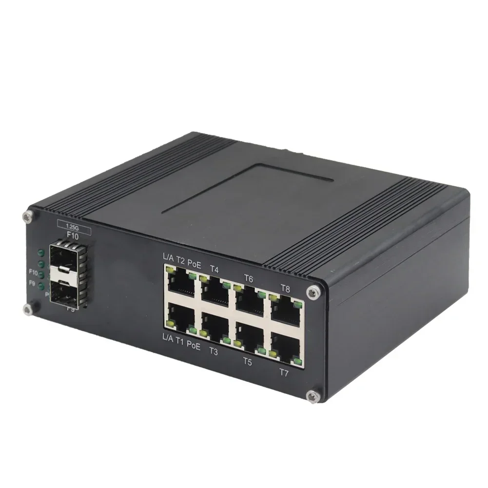 Robusto QoS presenta conmutador de red POE administrado ethernet de 8 puertos 10/100/1000 POE + 2 puertos 1000X SFP