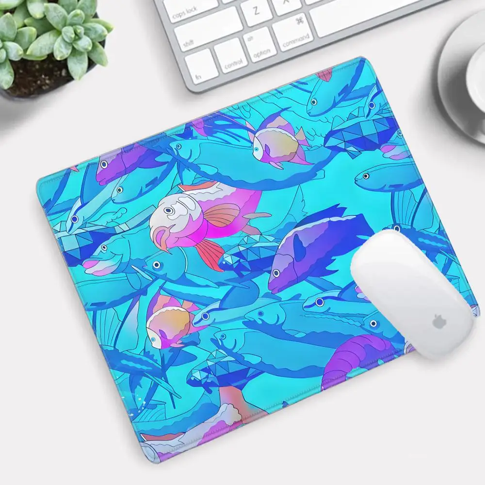 HYBXAXC Mouse Pad Cute Fish Desk Mat Artisan Mouse Pad Blue Desk Decoration Mousepad 45x40 Desk Accessories Computer Accessories view 5