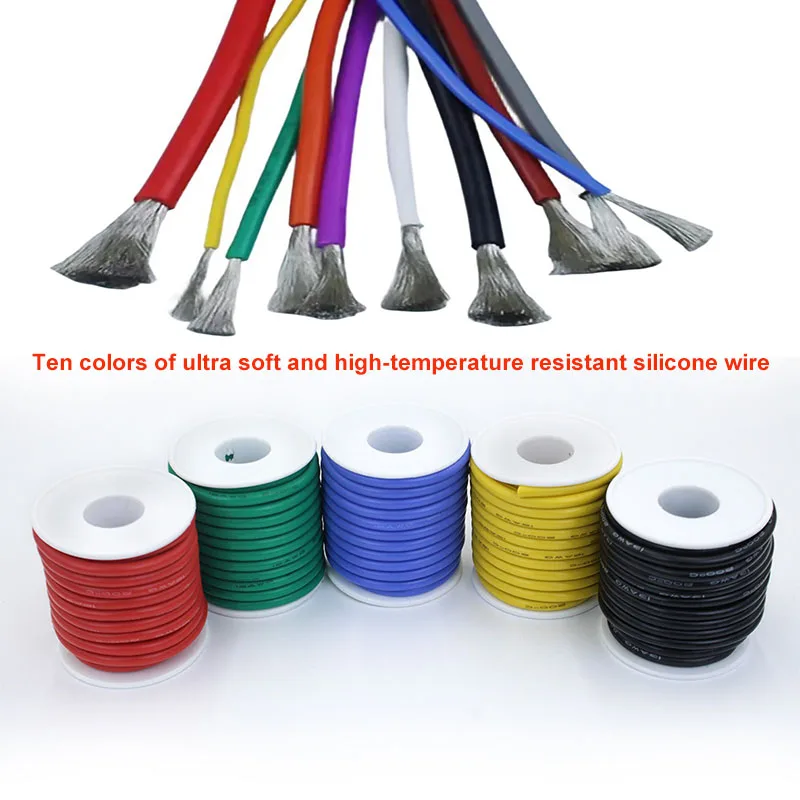 Imagem -02 - Fio de Silicone Macio Resistente a Alta e Baixa Temperatura Fio de Cobre Galvanizado Encalhado em Pvc Faça Você Mesmo Eixos Caixa 3012awg