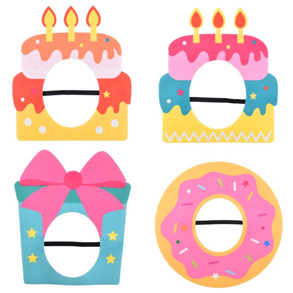 Prezentowy kapelusz w stylu ciasta Zabawne rekwizyty fotograficzne Włóknina Dekoracja kapelusza z ciasta Maska Happy Kids 1st Birthday Party Cake Hat