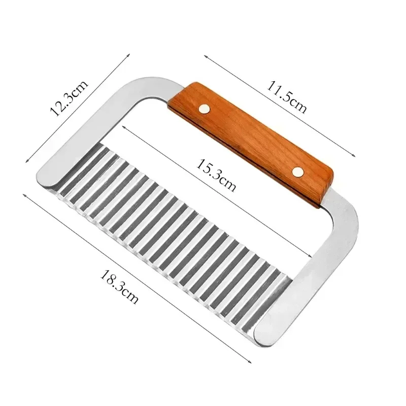 Potato Cutter Chip French Fry Maker Stainless Steel Wavy Knife French Fries Chopper Knife Chopper French Fry Kitchen Tools