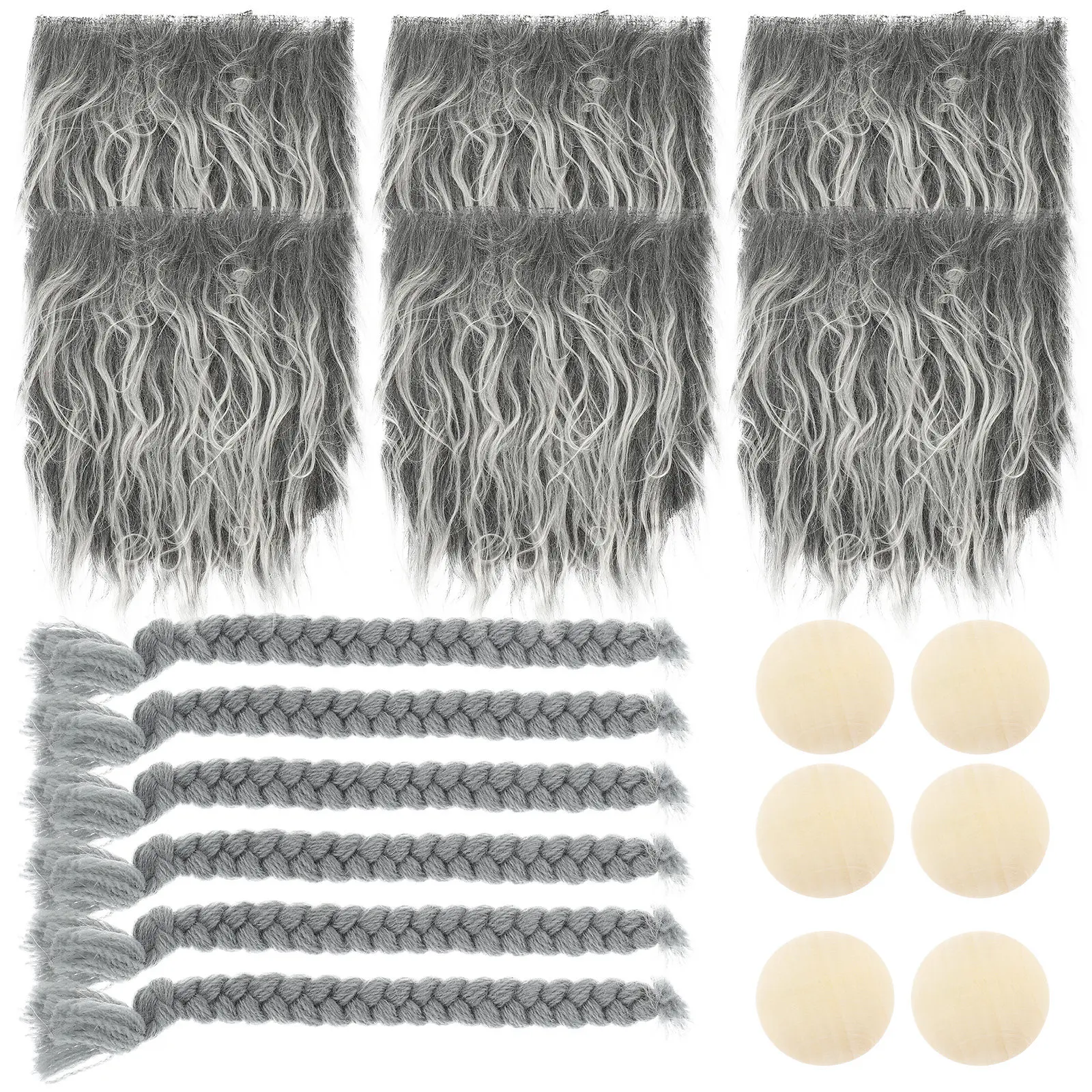 

1Set Gnome Beard Accessories Pre-Cut Faux Beard Craft Supplies for DIY Home Decoration Wooden Bead Nose Gnome Making Materials