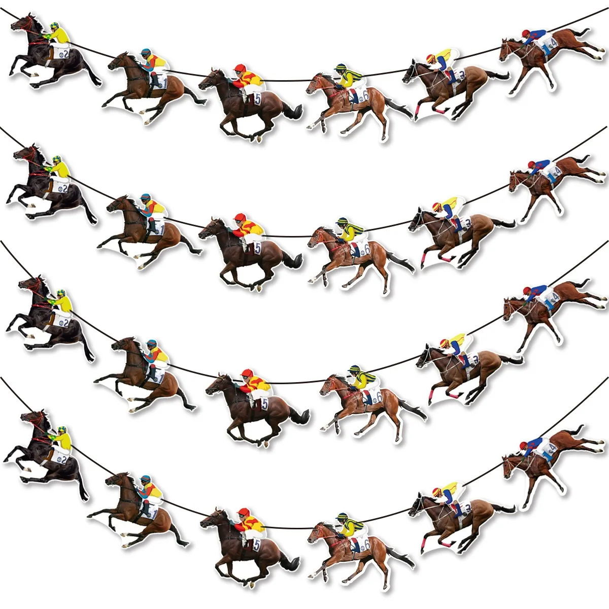 Horse Racing Party Dcoration Banner International Horse Racing Festival Theme Party Supplies Horse Themed Birthday Party Garland