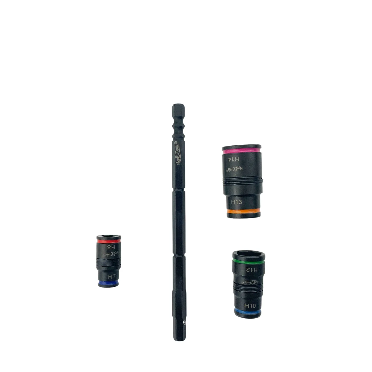 Color Coded 6 In 1 Impact Socket Magnetic Hex Adapter High Torque S2 Steel Drill Bit Extension Hand Tool Attachment