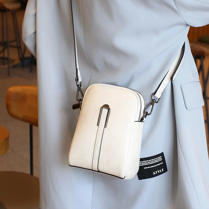 

Nesitu Highend White Green Blue Brown Coffee Black Split Leather Mini Women Handbag Shoulder Messenger Bag Phone Purse M218
