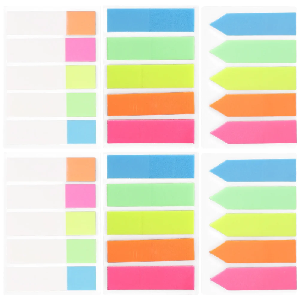 

6 Books PET Note Tabs Colored Message Notes Reading Strips Sentence Markers Page Markers Index Tabs School Office Supplies