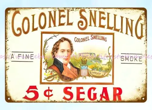 decorate my bedroom Colonel Snelling Cigar metal tin sign