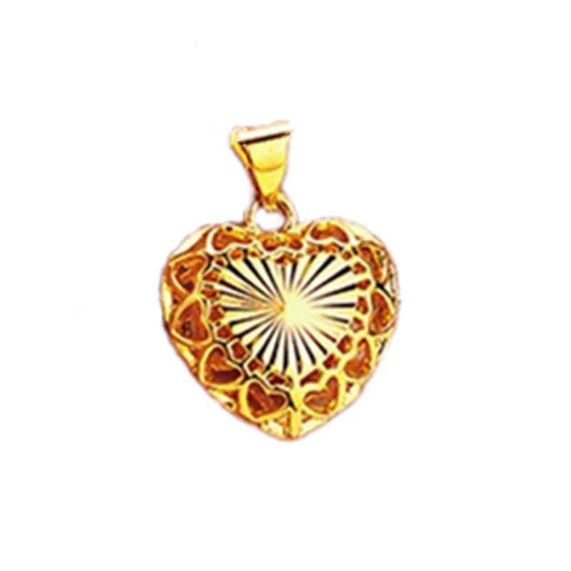 Noble AU999 collana a doppio cuore in oro da donna ciondolo alla moda ed elegante catena a clavicola della dea temperamento in oro puro 24 carati