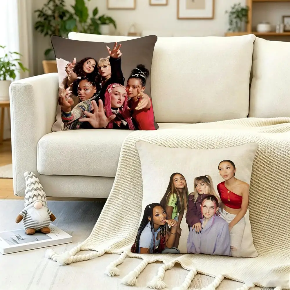 Pop Singer B-Boys W-World Cushion Cover Anti-dustmite Pillowcase Invisible zipper silky short plush Sofa cushion cover