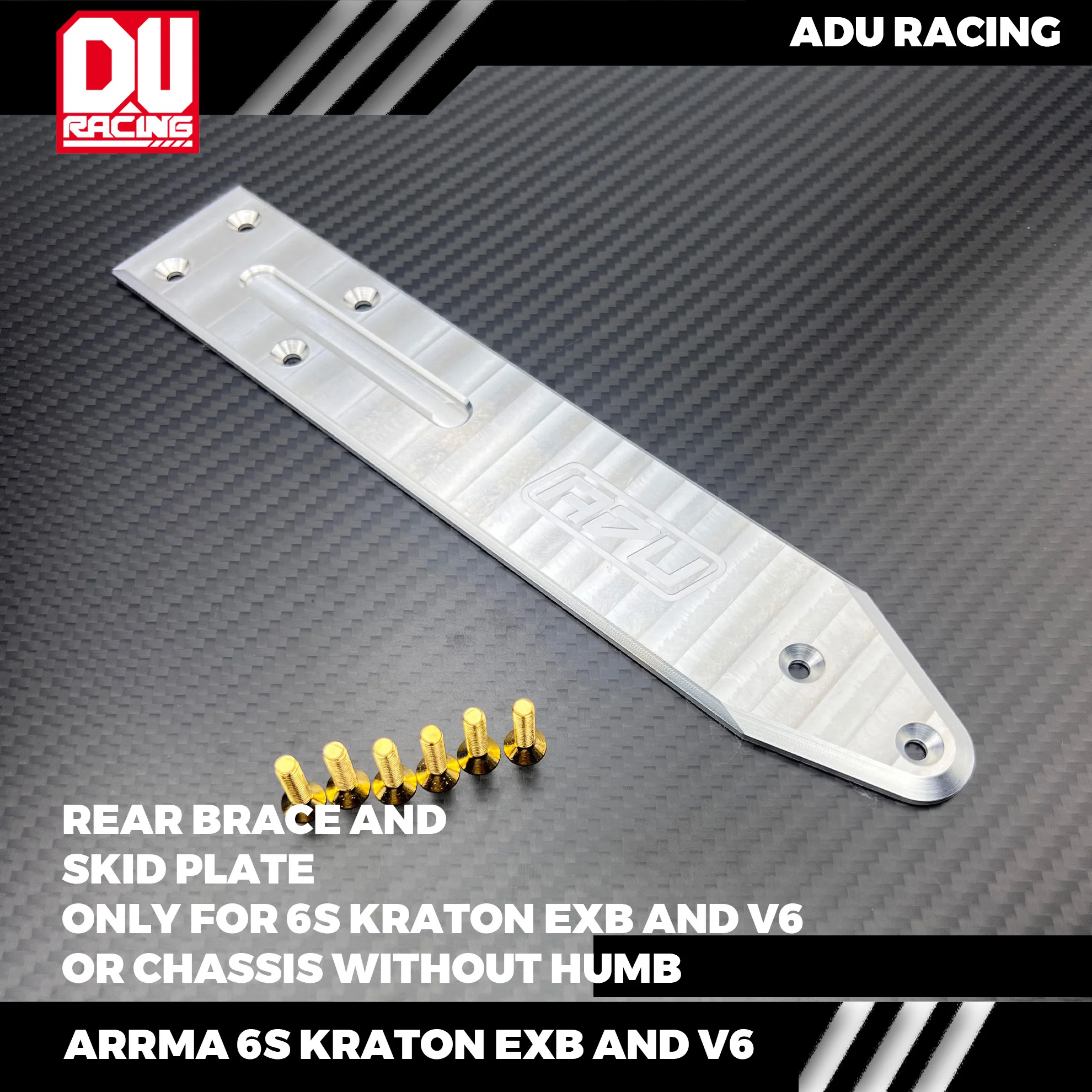 ADU RACING 7075-t6 AL CHASSIS SKID PLATE распорка шасси для ARRMA 6S 1/8 KRATON EXB и v6 ADU RACING 7075-t6 AL CHASSIS SKID PLATE распорка шасси для ARRMA 6S 1/8 KRATON EXB и v6