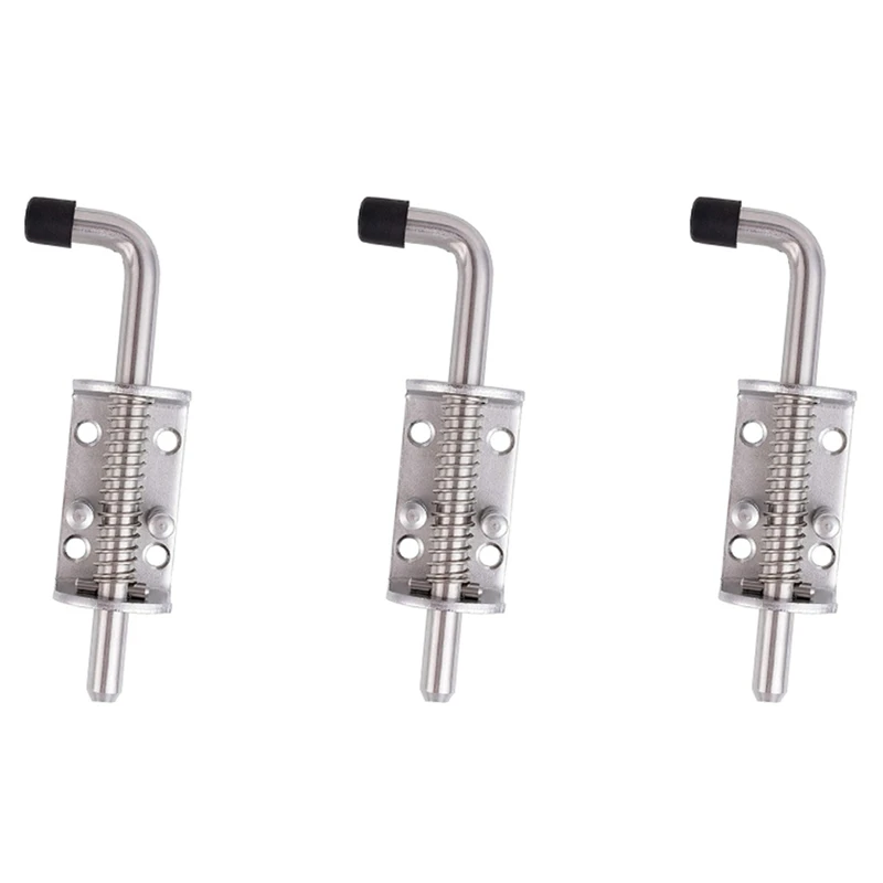 

3Pcs 304 Stainless Steel 6.5Inch Spring Pin Latch Lock Assembly For Doors Cabinets And Utility Trailer Gate - Heavy Duty