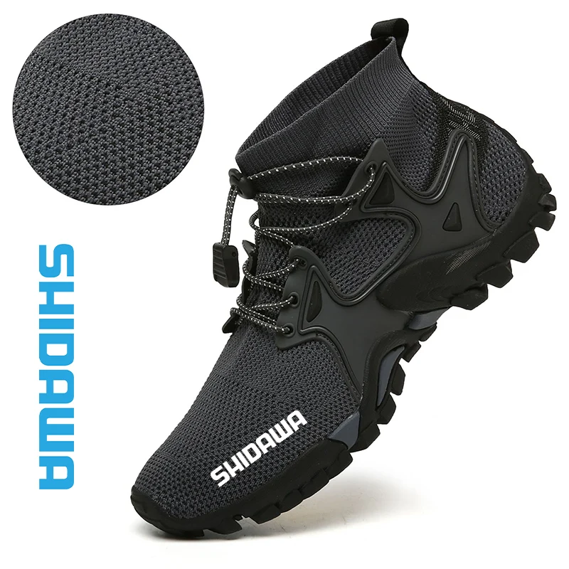 Men's Non-Slip Fishing Shoes, Outdoor Sneakers, Breathable Hunting Boots, Large Mesh, Quick-Drying, Upstream Shoes, Cycling Shoe