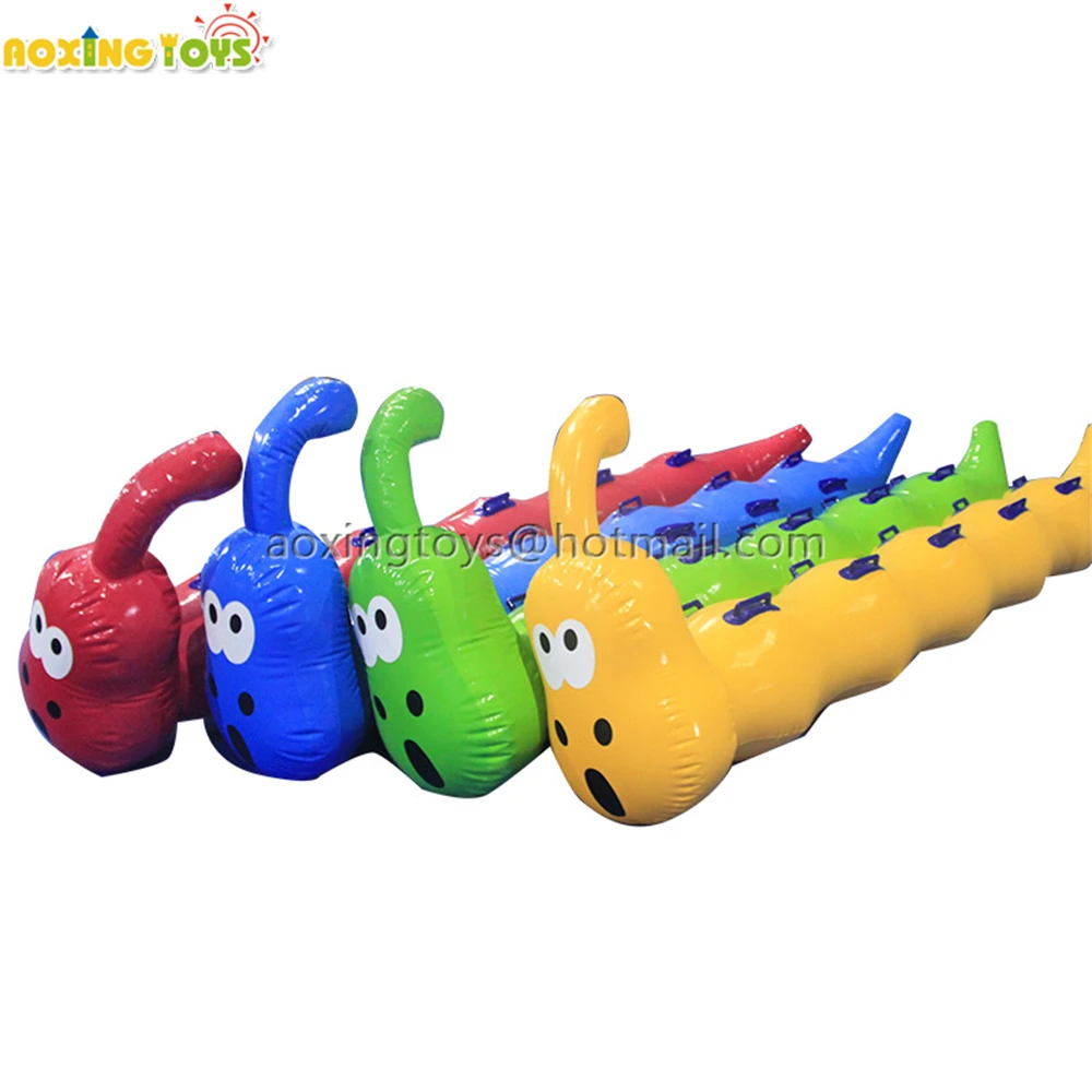 4/6/8 Seats Outdoor Sports Games Inflatable Caterpillar Competitive Teamwork Racing Game For School Sports Ground Match