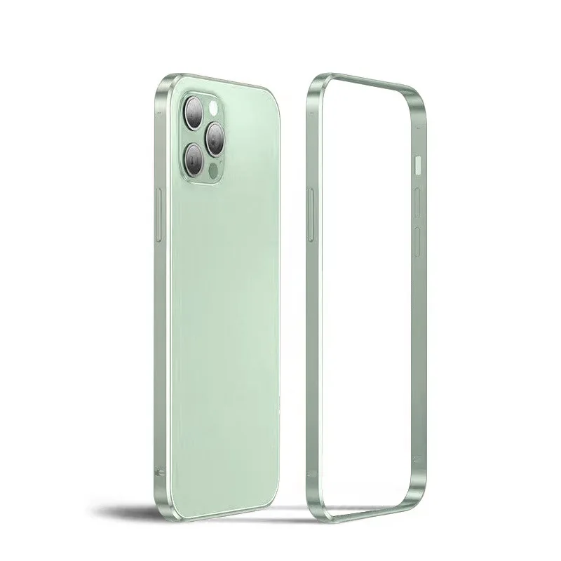 Natural Titanium Gray Metal Bumper Case For iPhone 15 Pro Max 14 Plus 13 12 15Pro 14Pro 13Pro 12Pro Aluminum Phone Accessories